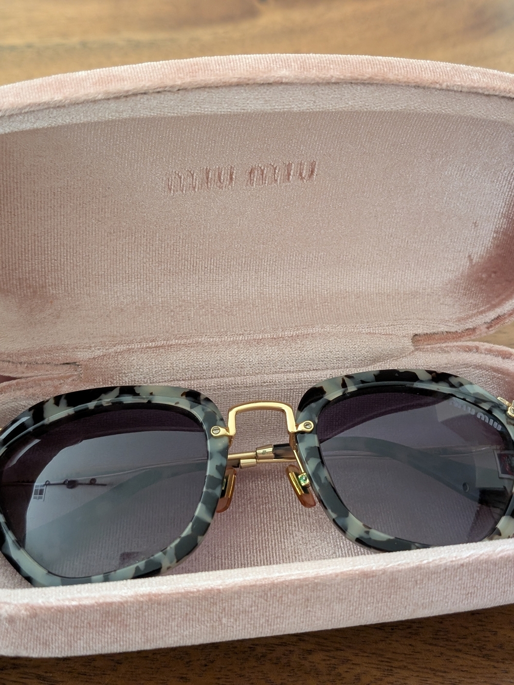 Miu Miu Women’s Grey Tortoiseshell Sunglasses - Miu Miu
